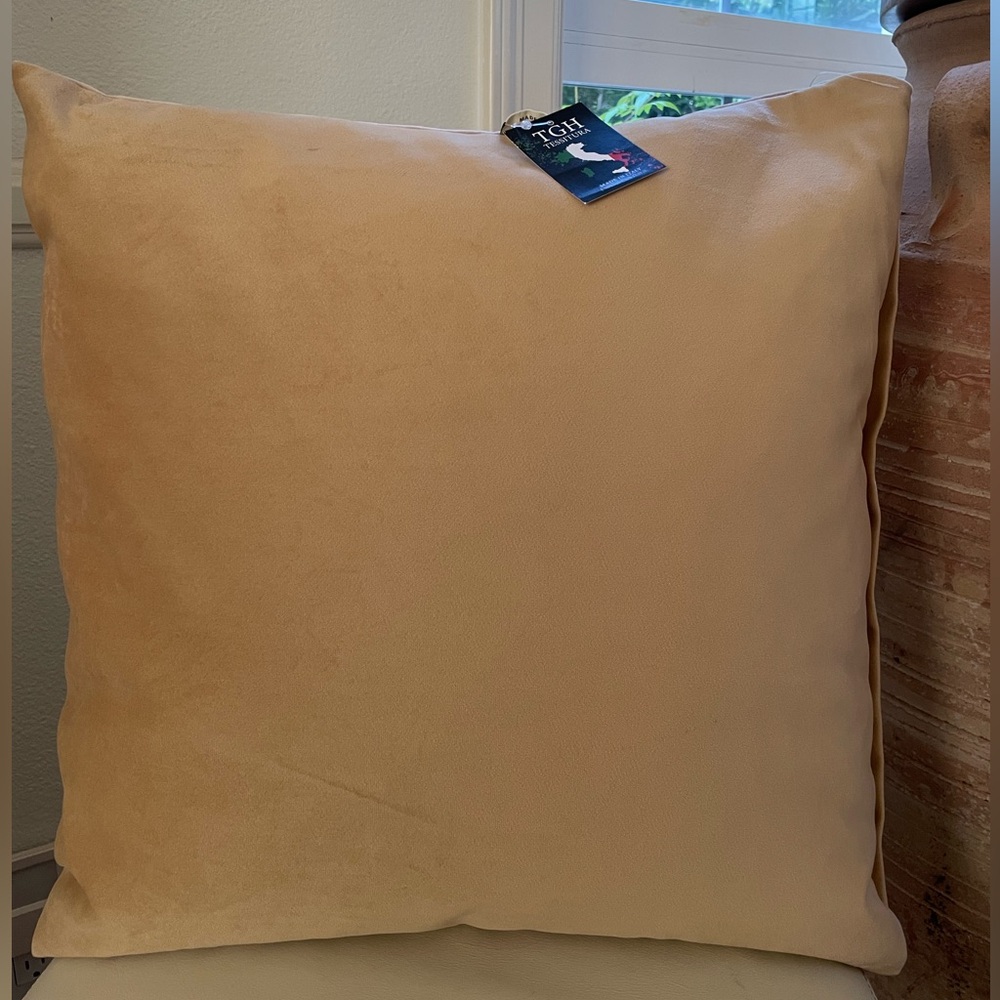 TGH ITALY Tan Velvet Suede like Square Pillow Case Zipped COVER
NWT 20”